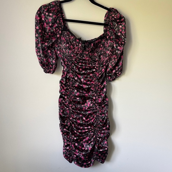 For love and lemon ❤️🍋 Floral Black and Pink Women's Dress size Medium - Picture 4 of 9